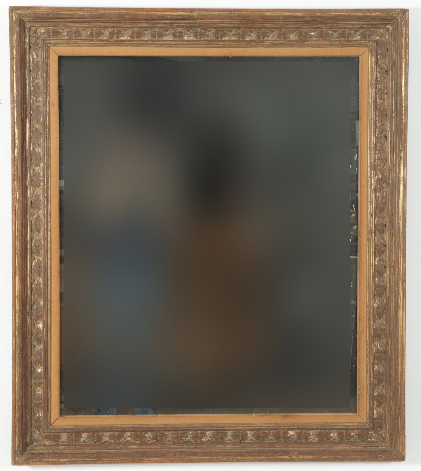 Classical Style Pine Mirror: Classical Style Pine Mirror, traces of gilding. 44.5" H x 38.75" W