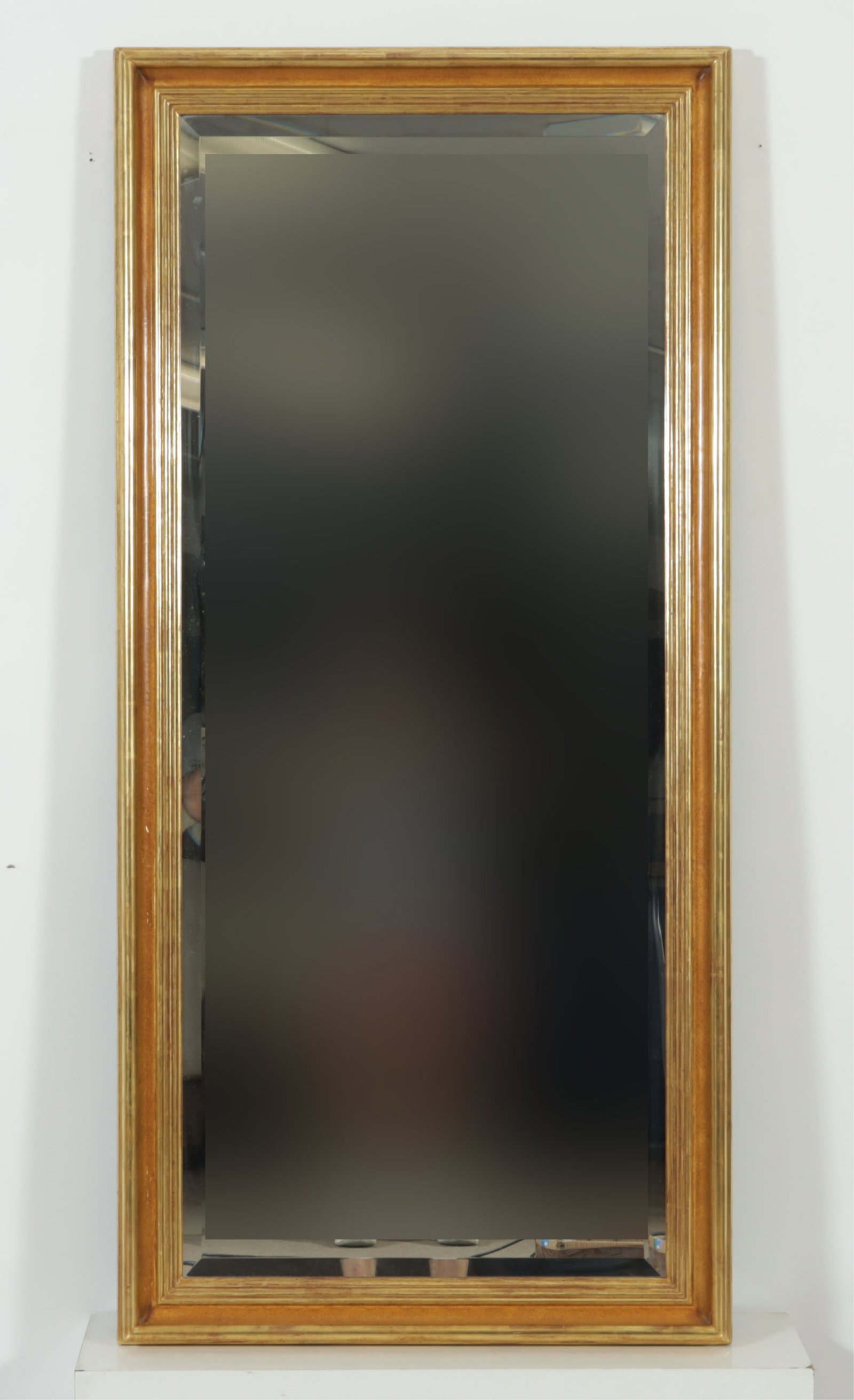 Large Classical Style Giltwood Mirror: Large Classical Style Giltwood Mirror, beveled plate 64.5" H x 30.5" W