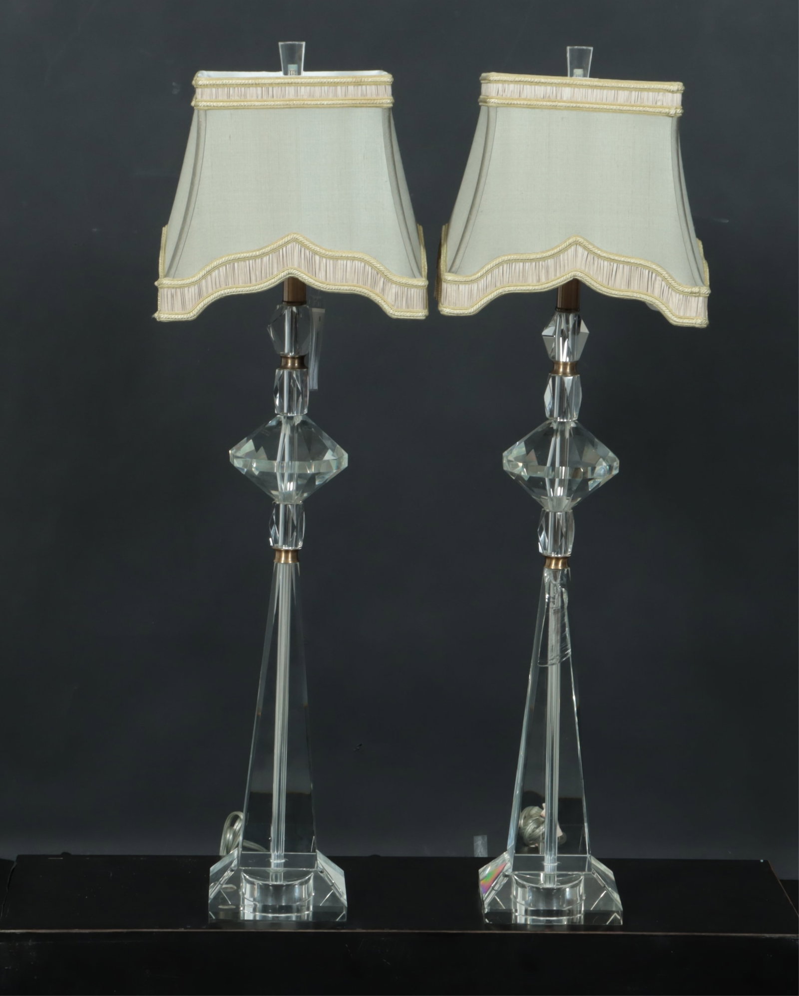 Pair Marge Carson Crystal Lamps (1 of 12)