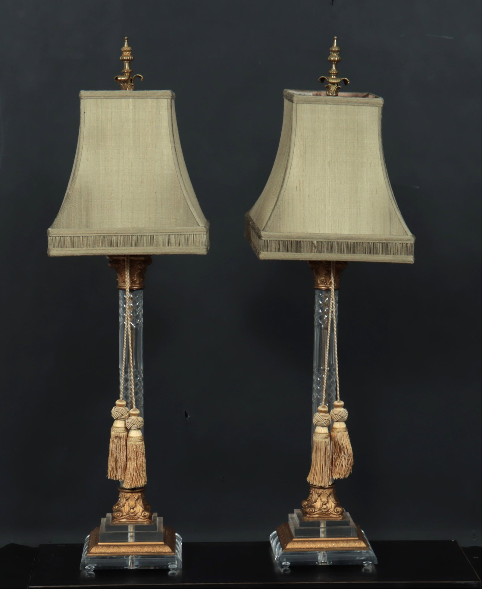 Pair Marge Carson Crystal Lamps (1 of 5)