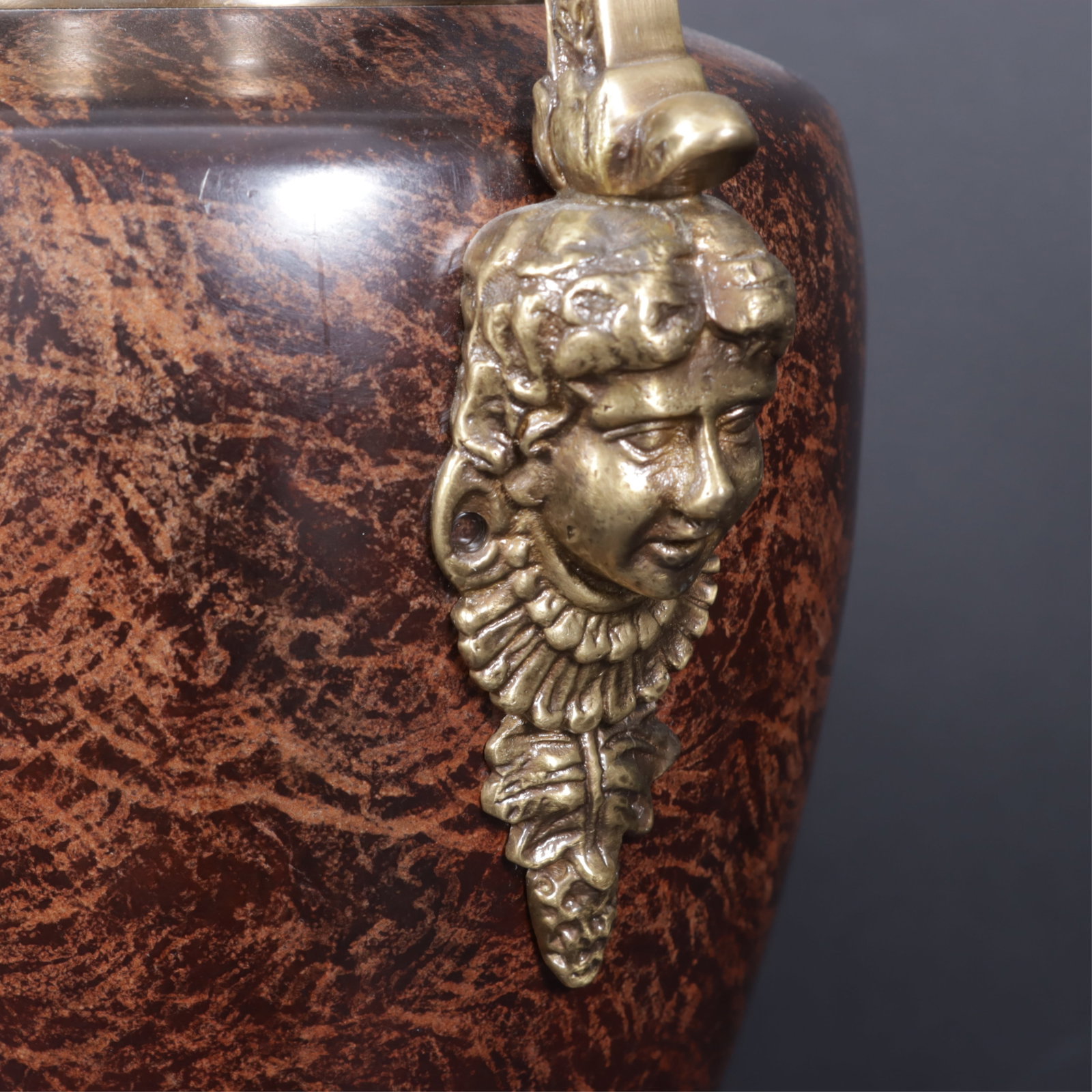 Pair Classical Style Brass Urns - 3
