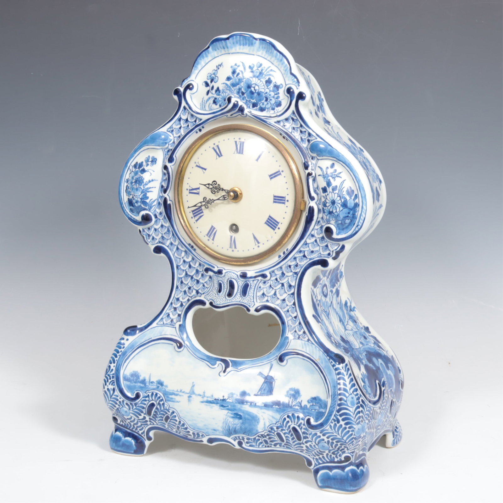 Delft Faience Mantle Clock (1 of 6)