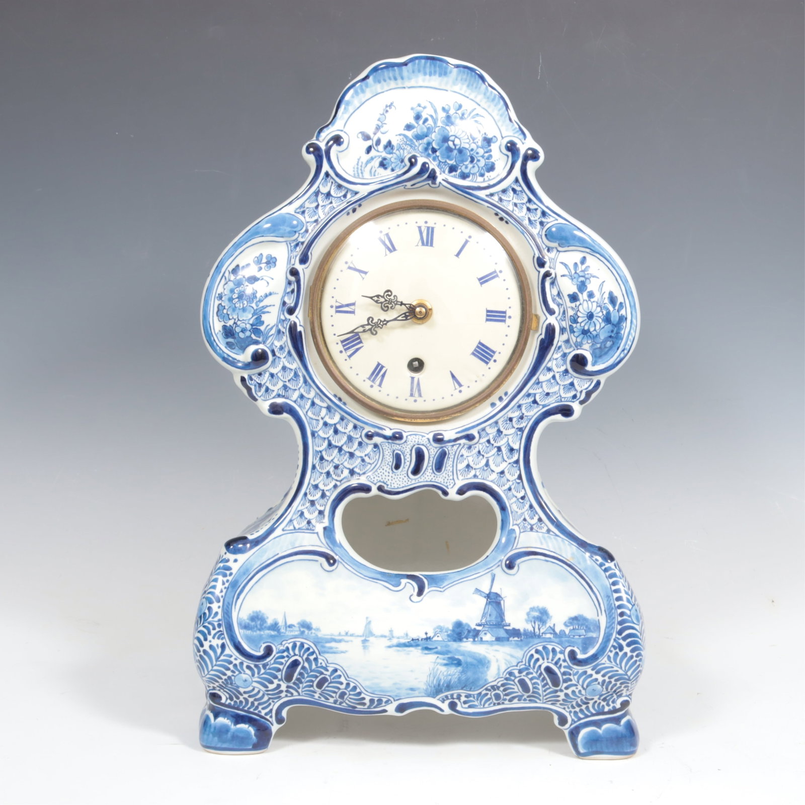 Delft Faience Mantle Clock - 2