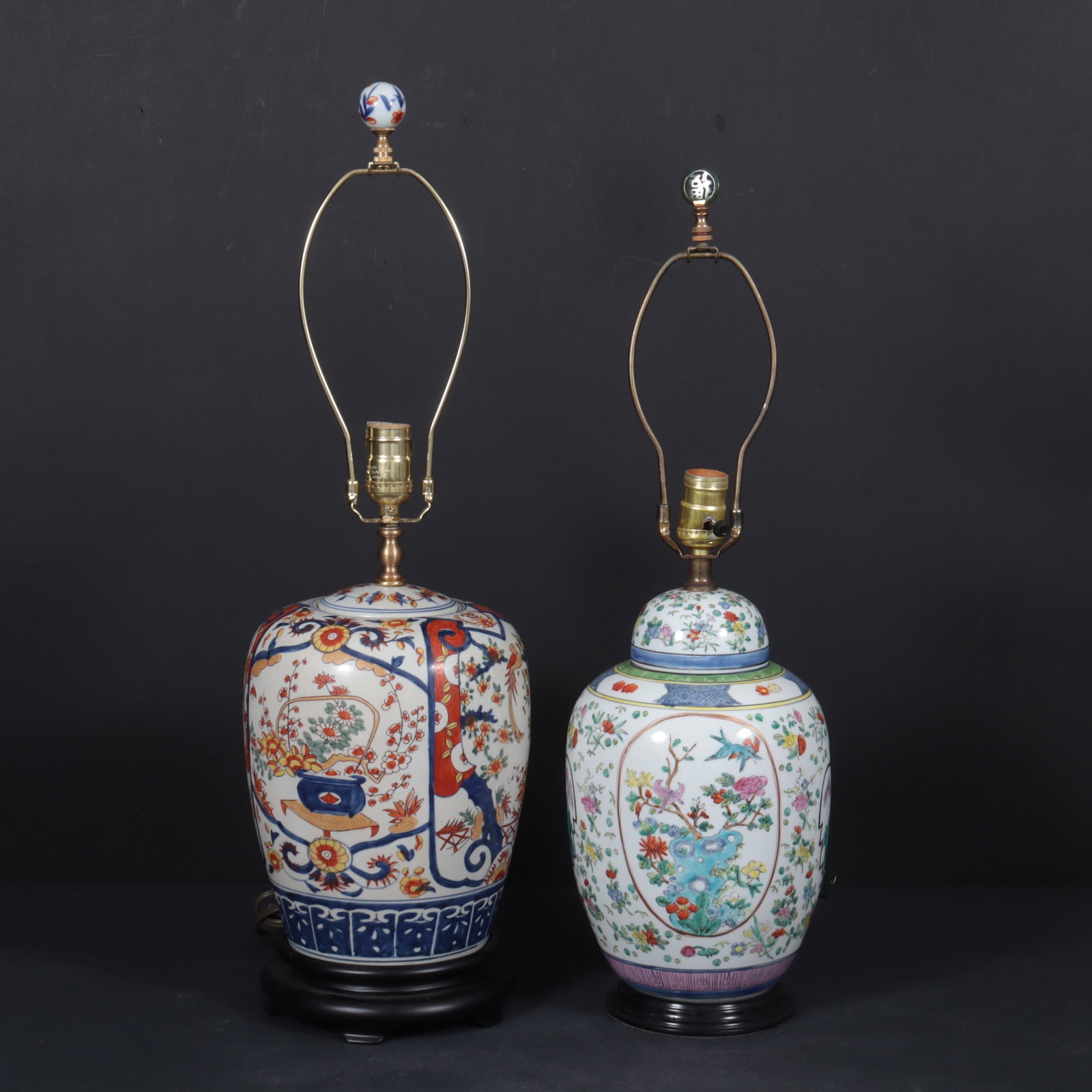 Two Chinese Porcelain Ginger Jar Lamps (1 of 11)