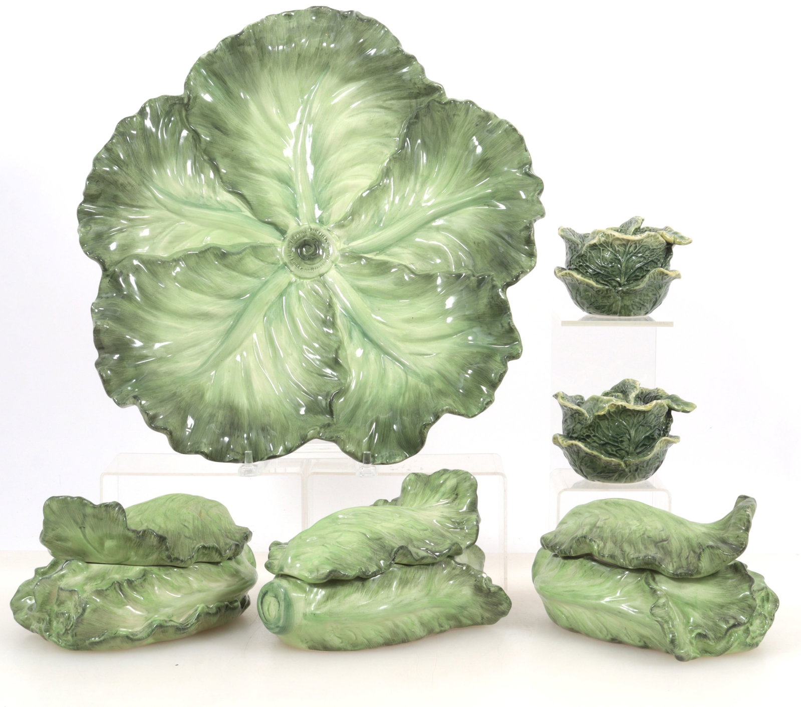 Kaldun & Bogle Majolica Lettuce Serving Set (1 of 8)