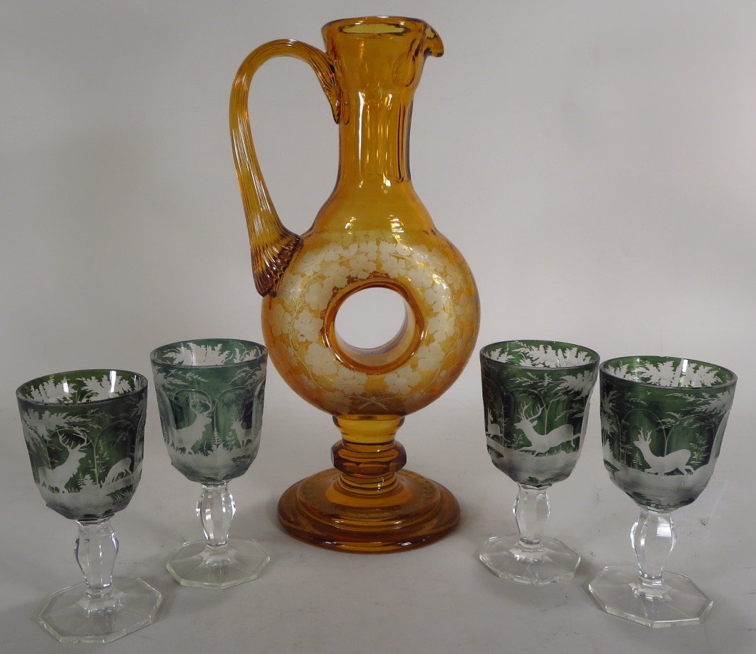Lot of Bohemian glass, Continental, 19th cent. (1 of 3)