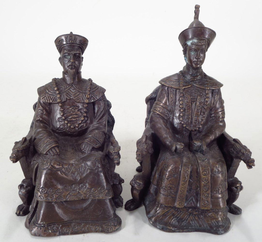 Pr Chinese Bronze Ancestor Figures, 20th C. (1 of 5)