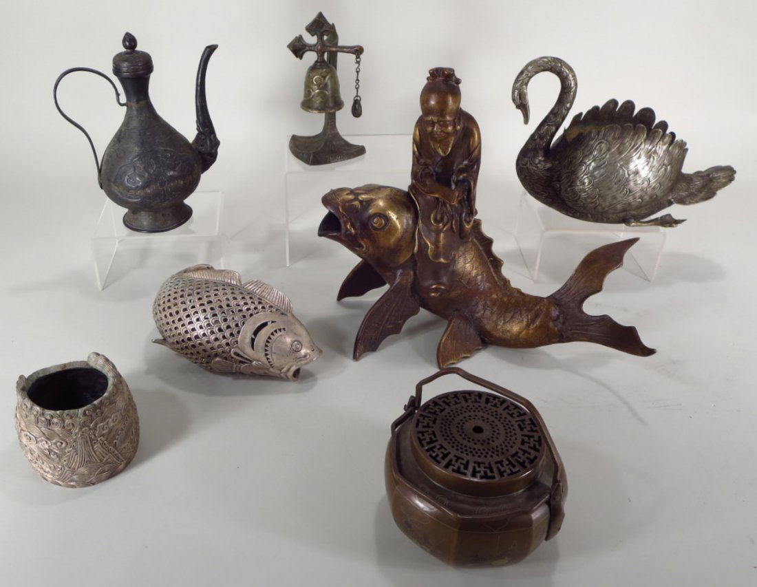 Group of Chinese Metal Pieces, 20th C. (1 of 7)