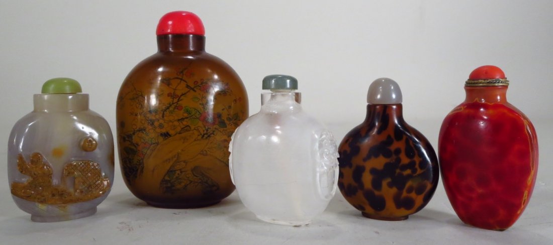 5 Chinese Snuff Bottles, 20th C. (1 of 7)