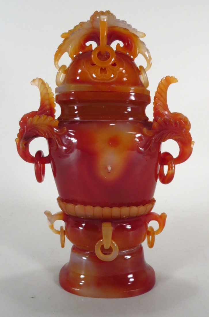 Carnelian Agate Urn, Chinese, 20th C. (1 of 6)