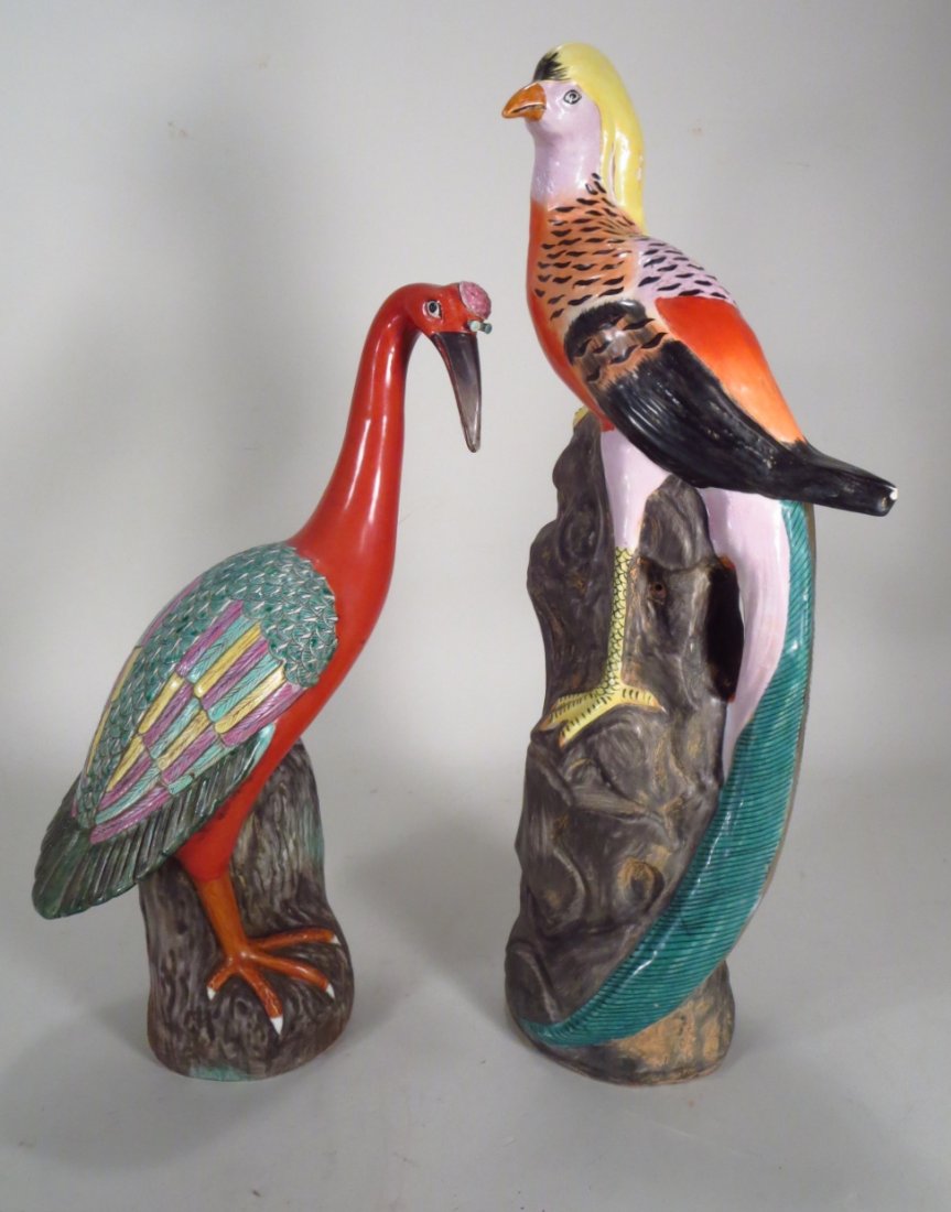 2 Asian Glazed Ceramic Birds, 20th C. (1 of 7)
