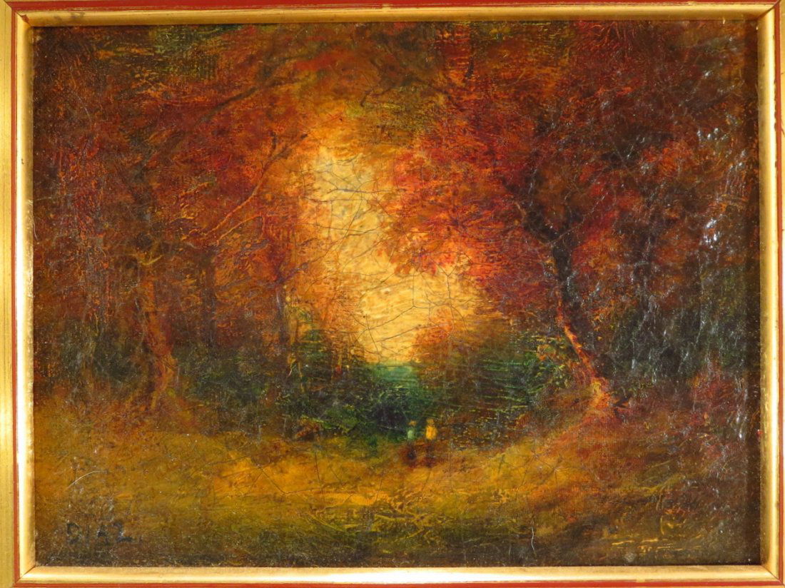 Diaz, Fr. School, Barbizon Landscape, O/C (1 of 7)