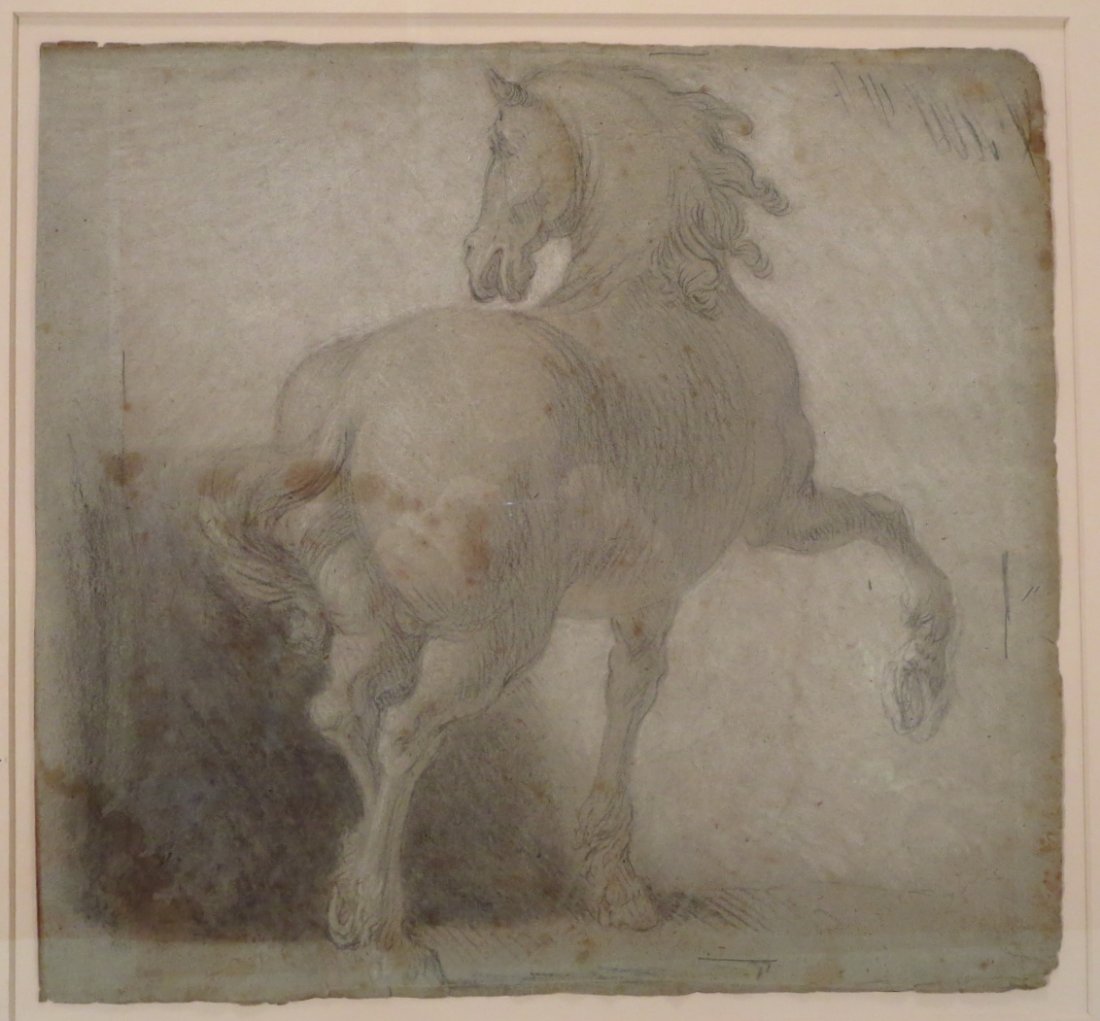 18th c Eur. Sch., Study of Horse, charcoal (1 of 7)