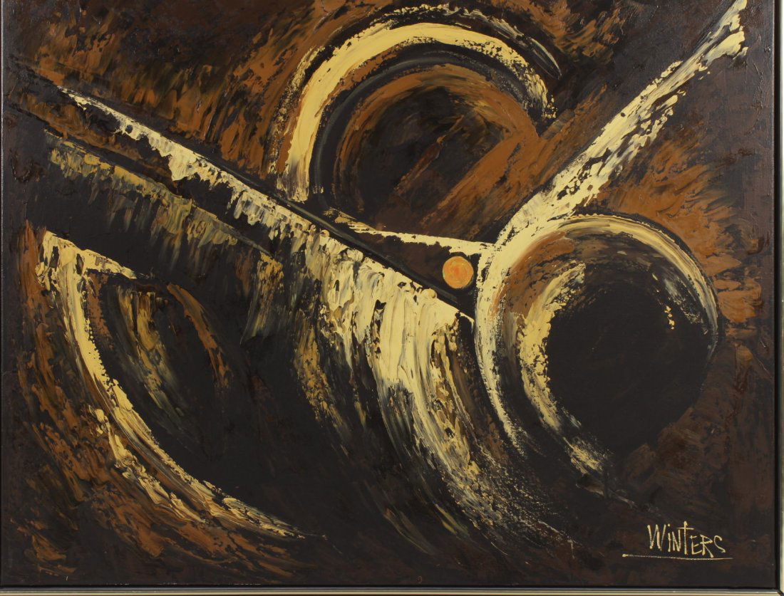 20th C. Abstract, Oil on Canvas, Signed ÒWintersÓ (1 of 5)