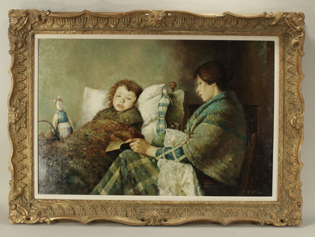 Grassi, Mother with Sick Child, 20th c, o/c (1 of 4)