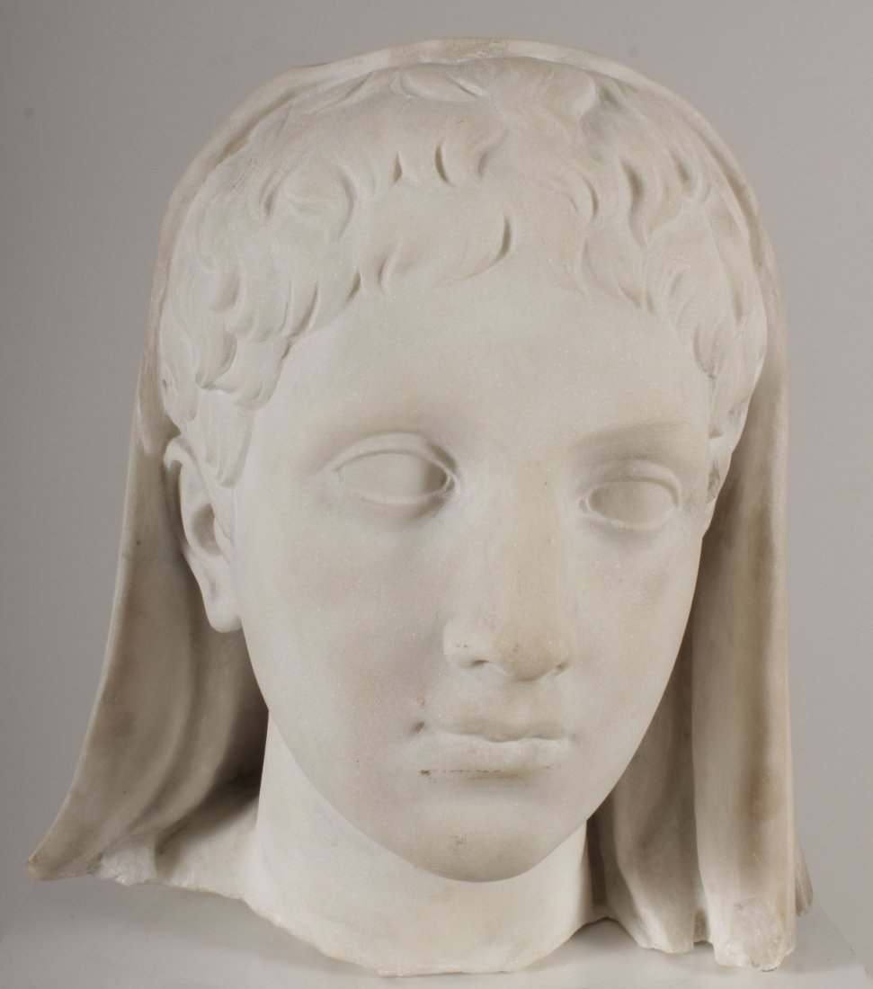 Marble Head of Woman, 20th C., after Antique (1 of 4)