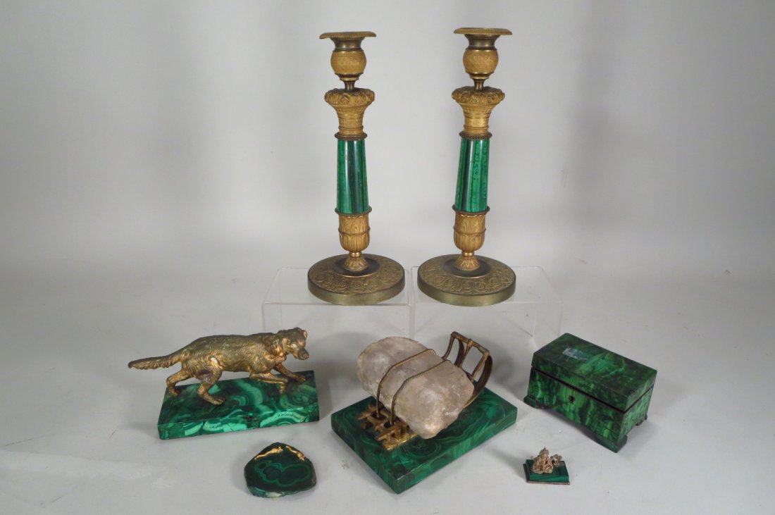 Group of Malachite Items, 19th/20th c (1 of 7)