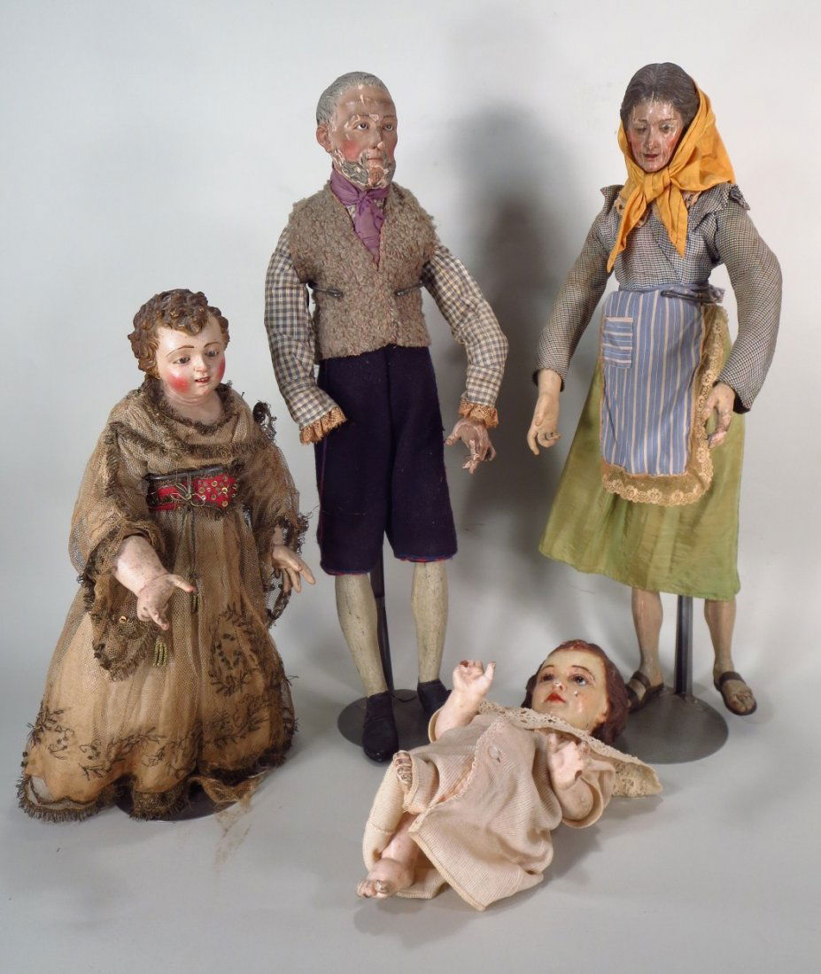 4 Religious Figures with Glass Eyes, 19th c (1 of 5)