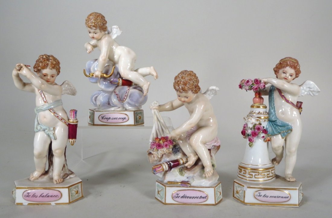 Set of 4 Meissen figures, Cherub Labors, 19th C. (1 of 7)