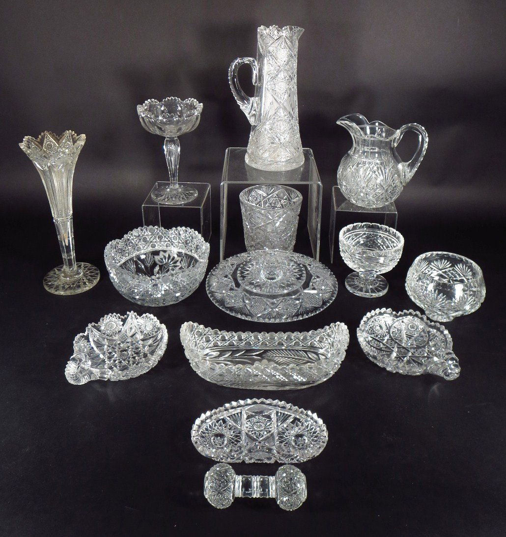 Group of Cut Crystal Tableware, 19th/20th C. (1 of 4)