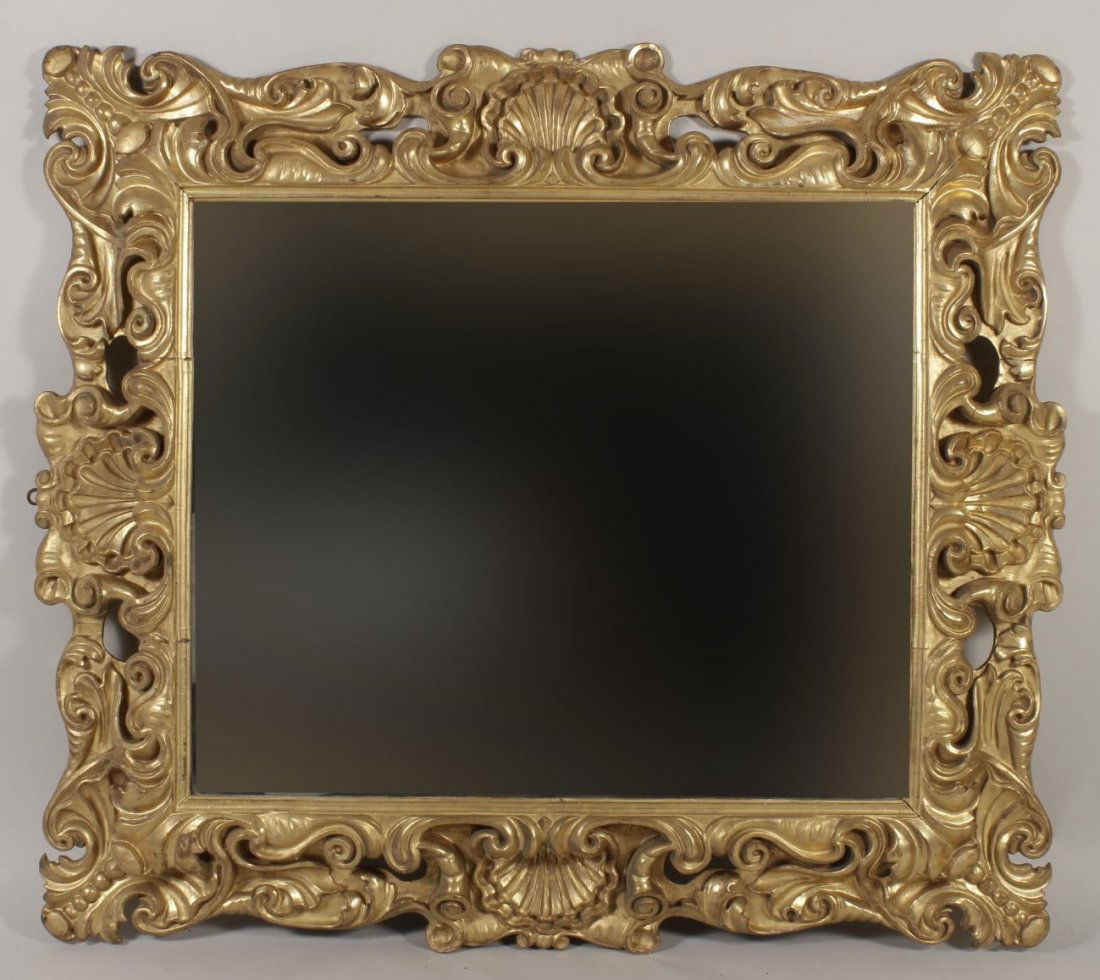 Massive Carved Rococo Style Framed Mirror (1 of 4)
