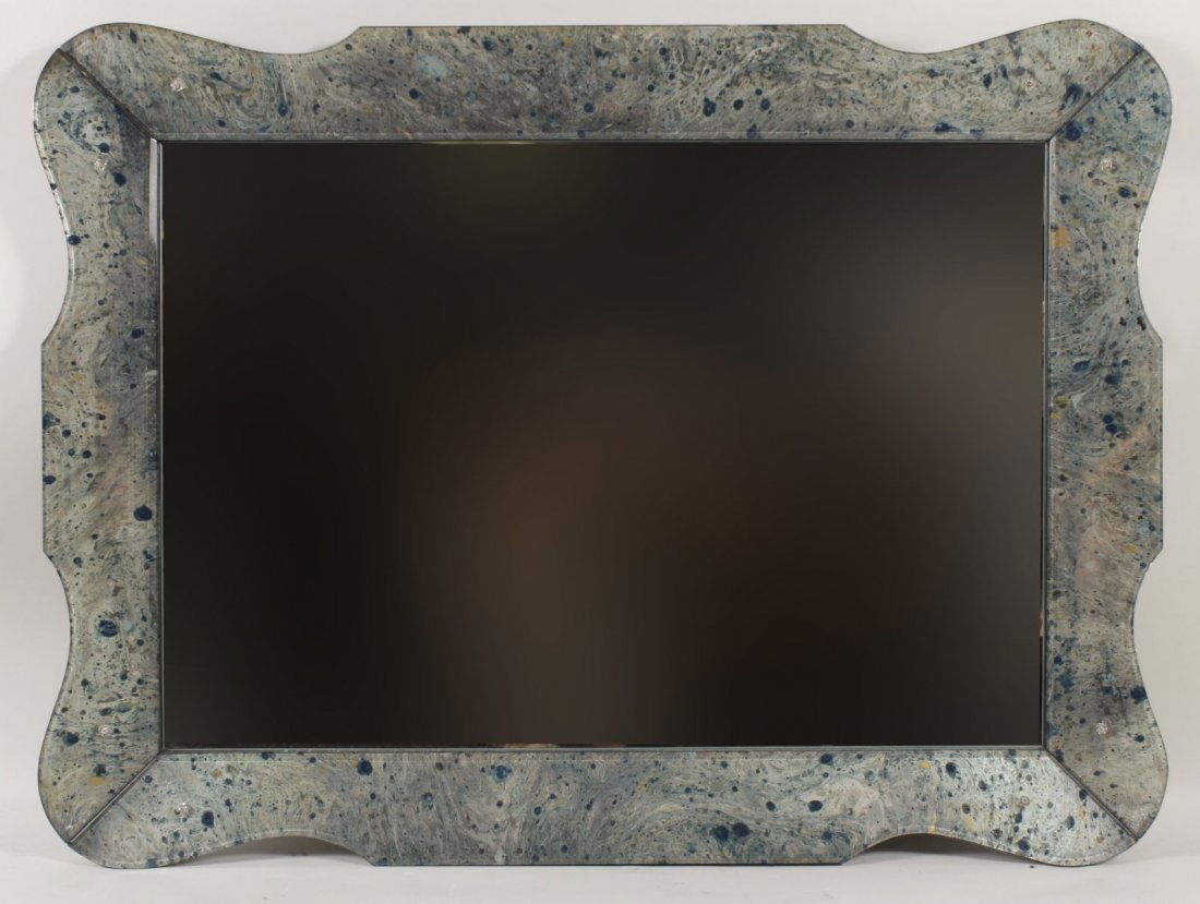 Midcentury Colored Glass Frame Mirror, 1970's (1 of 4)