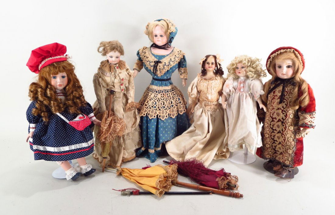 4 Antique and Two Contemporary Dolls (1 of 6)