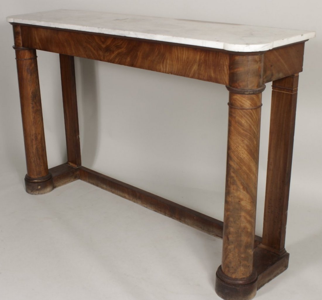 American Empire Flame Marble Pier Table, 19th C. (1 of 4)