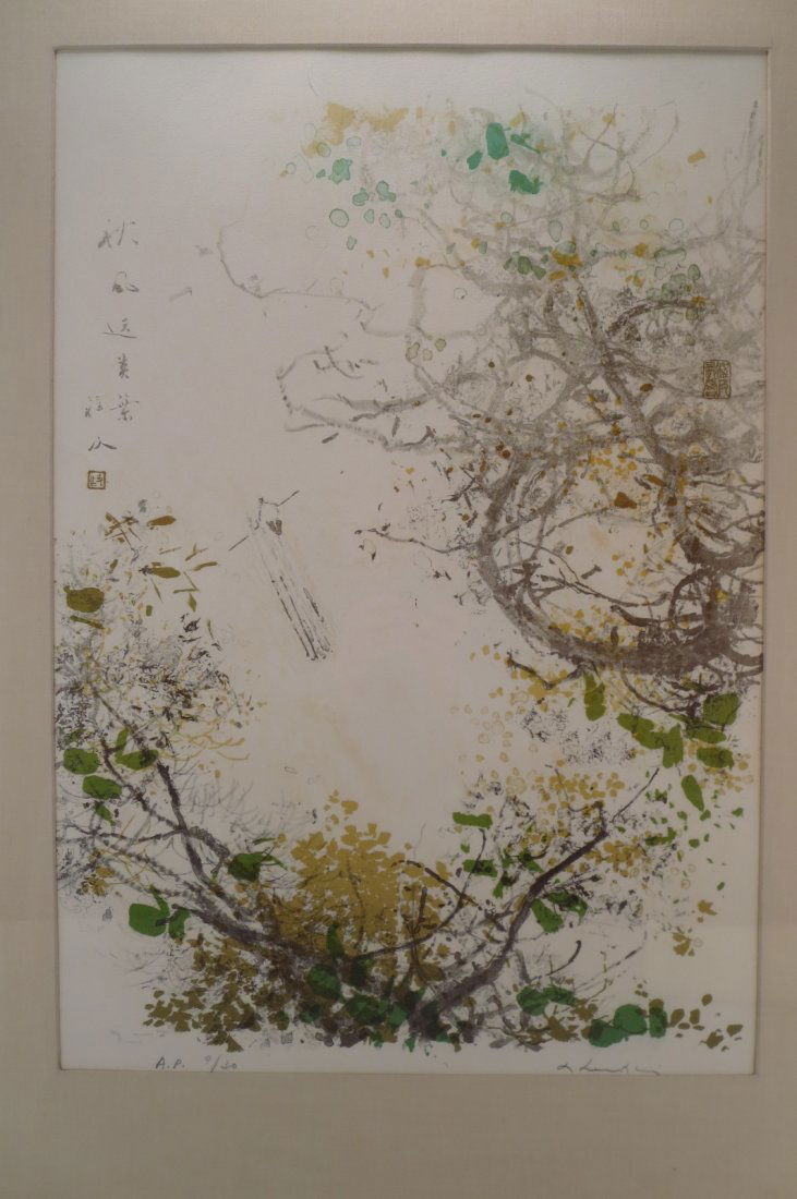 Chen Chi, "Autumn on Li Kiang", litho: Chen Chi, Chinese, 1912-2005, "Autumn on Li Kiang", 20th century, lithograph, 9/30, signed on recto at lower right Provenance: Kendall Art Gallery, Wellfleet, MA Measurements:26" x 18"; framed 36" x 2