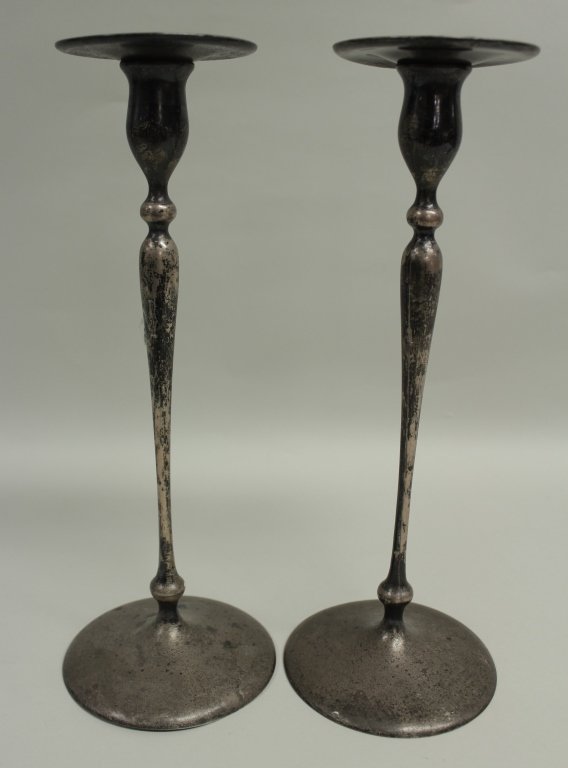 Antique Sterling Silver Candlesticks, Shreve SF (1 of 6)