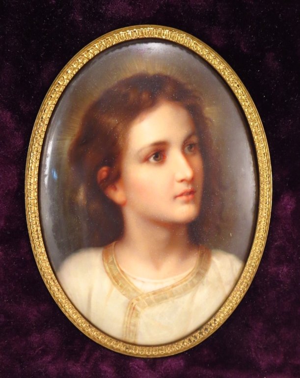 Porcelain Plaque "Young Jesus" After 19th C. Ptg (1 of 6)