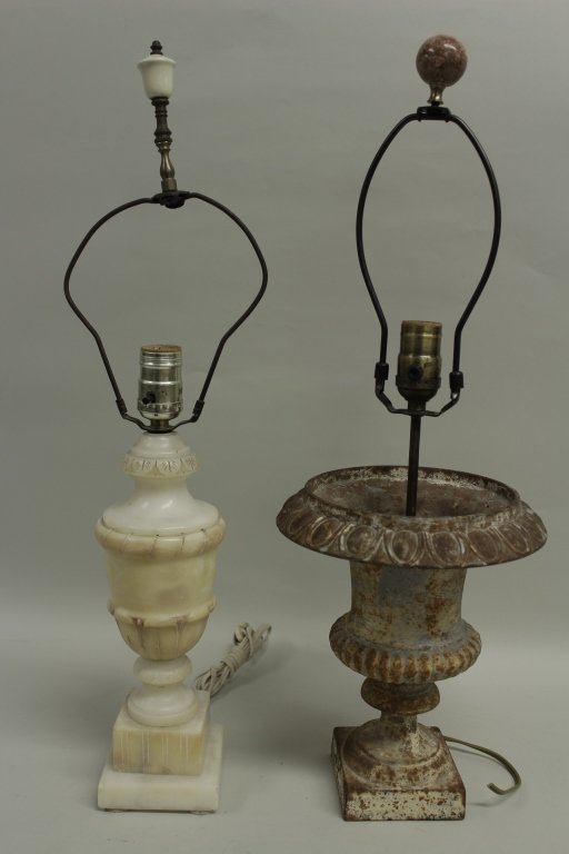 Group of 2 Lamps, Alabaster & Iron (1 of 3)