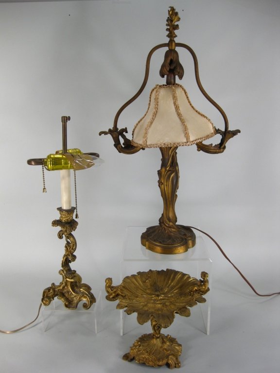 3 Gilt Metal Louis XV Style Table Top Pieces (1 of 9)