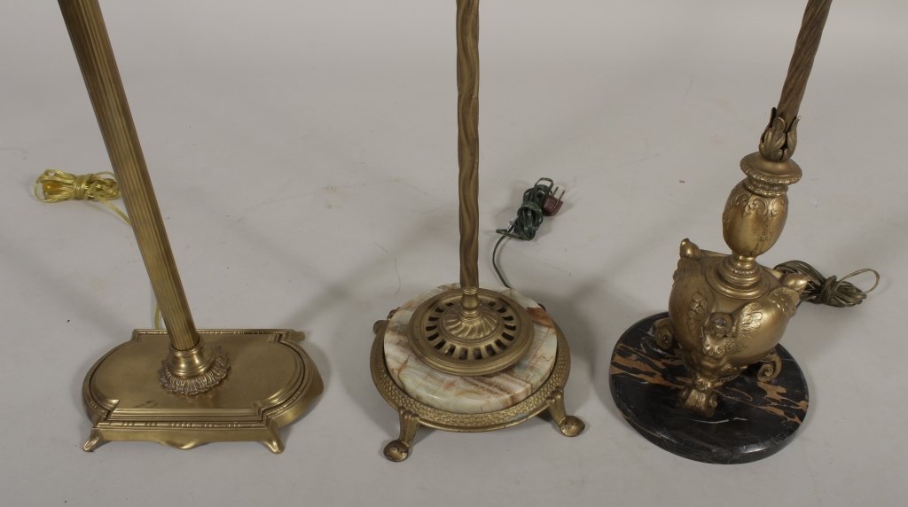 Group of Three Brass Floor Lamps (1 of 4)