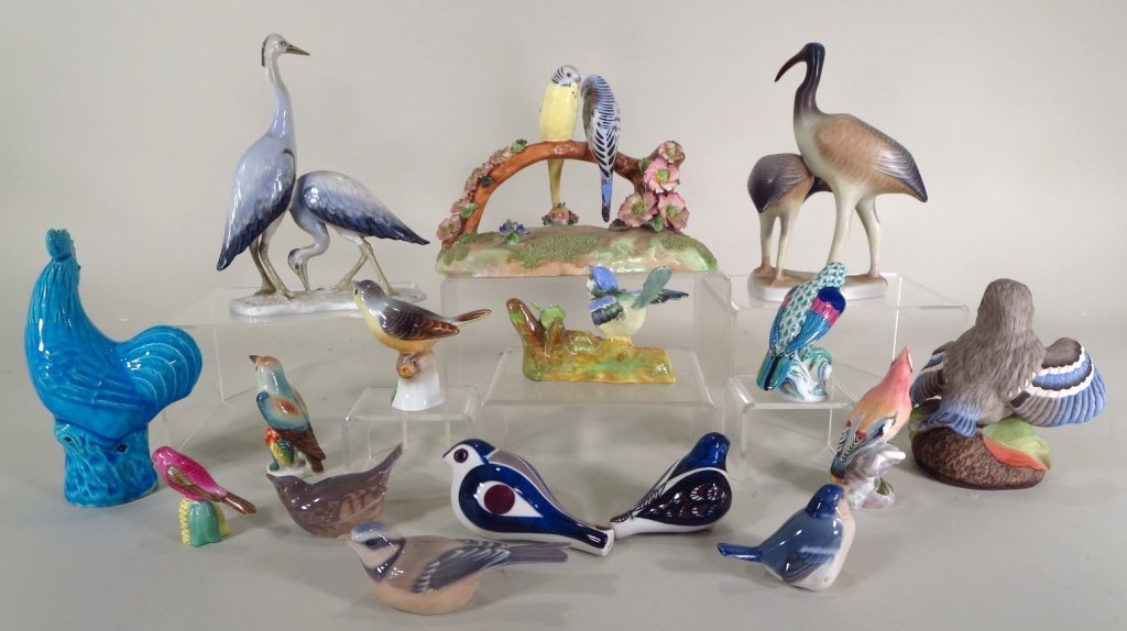 16 Porcelain Birds, Herend, Danish etc (1 of 8)