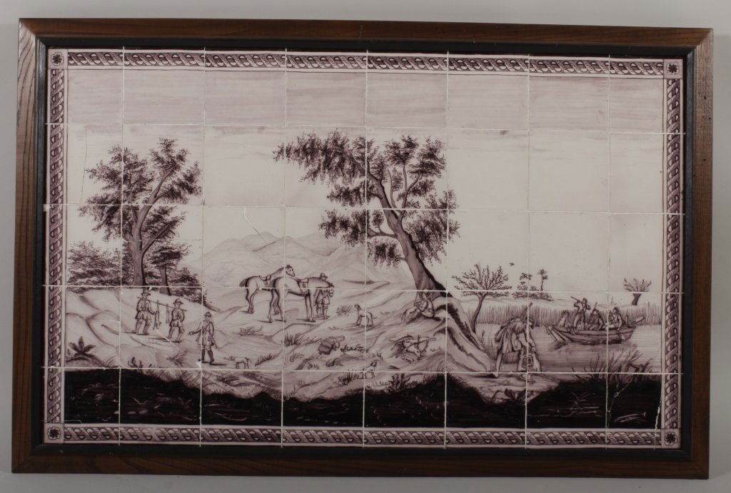 Delft Pictorial Plaque Comprising 40 Tiles (1 of 5)