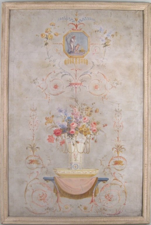 Louis XVI Style Decorated Floral Oil on Canvas (1 of 9)