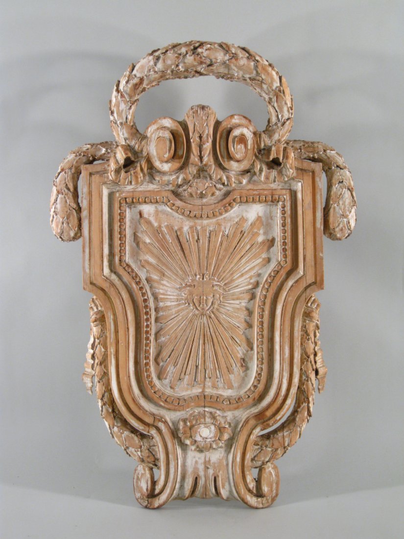 Louis XV Style Fruitwood Shield Form Applique (1 of 5)