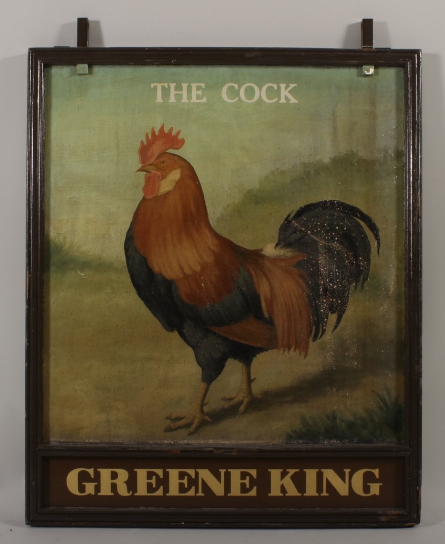 English Pub Sign with Iron Mounts,  20th c. (1 of 4)
