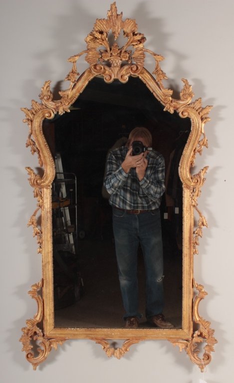 Rococo Gilt Painted Mirror,  leaf and floral motif (1 of 4)