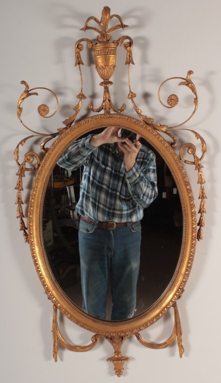 Adam Style Gilt Framed Mirror, Urn Top (1 of 5)