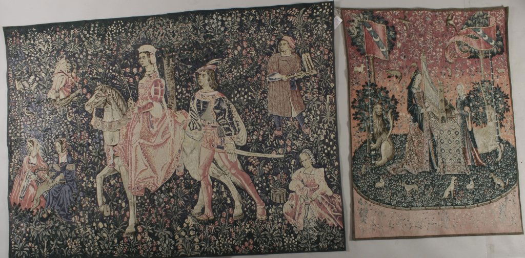2 French Reproduction Tapestries, 20th C. (1 of 8)