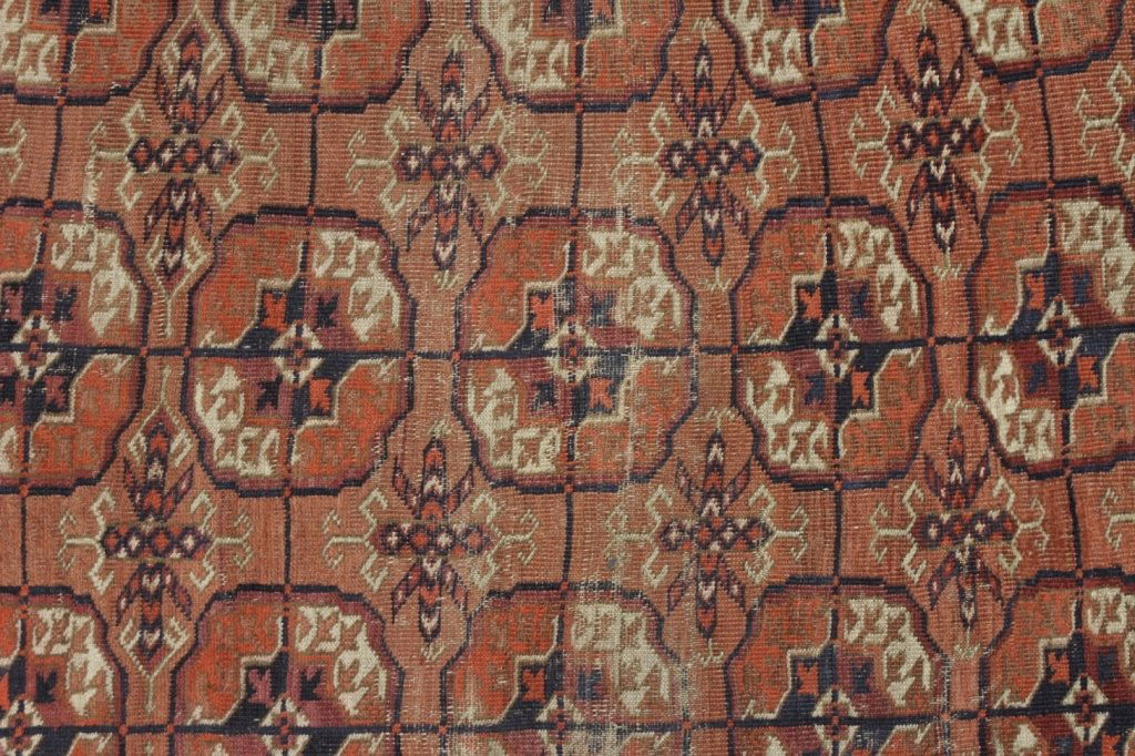 Turkoman Mat, 3 Guls on Rust Ground, Early 20th C. (1 of 5)