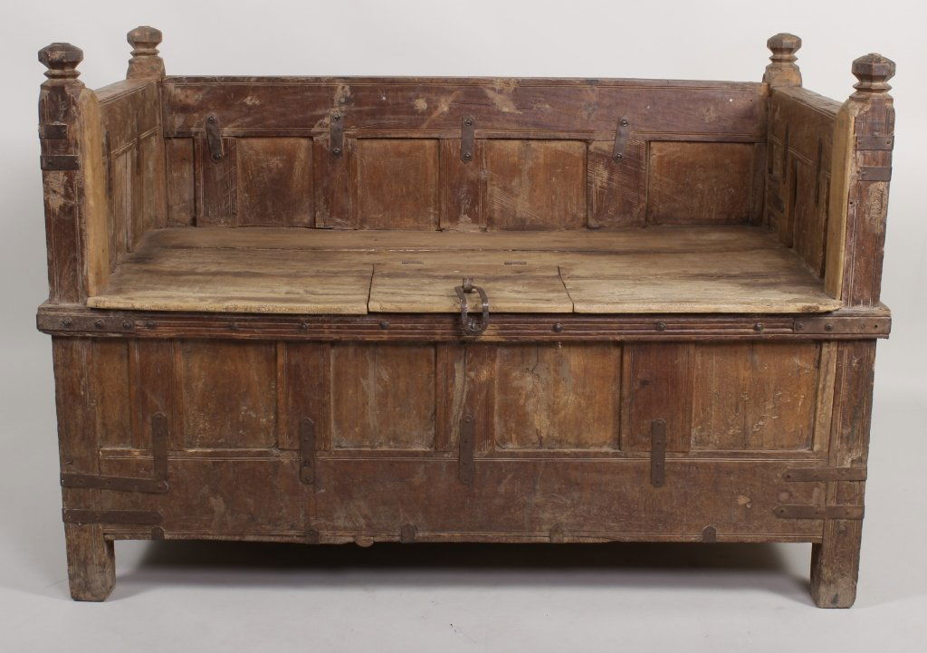 Primitive Coffered Daybed/Bench, Spanish Colonial Dec 03, 2015