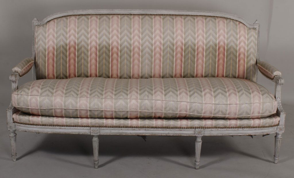 Louis XVI Style Upholstered Settee, 19th c.. (1 of 4)