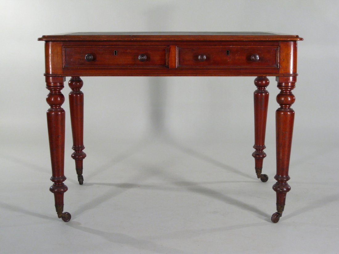 Victorian Walnut Writing Table with Two Drawers (1 of 6)