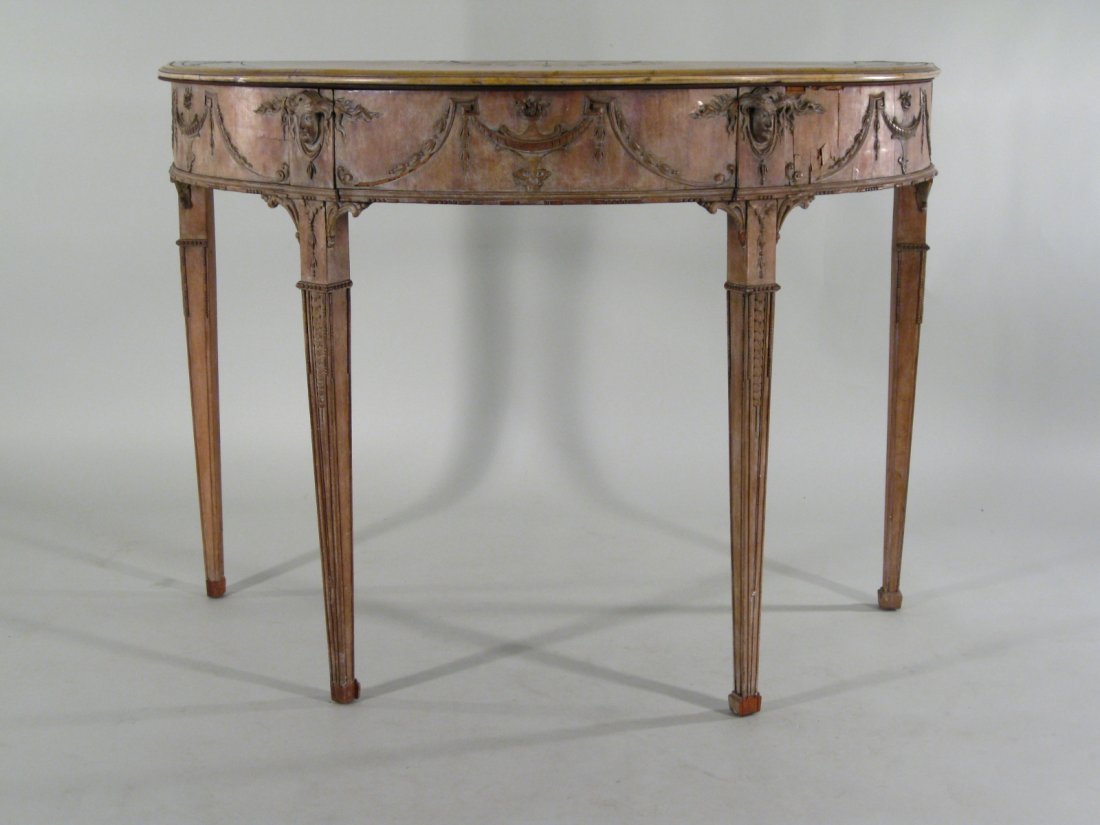 Neoclassical Style Demilune Side Table, 20th C. (1 of 8)