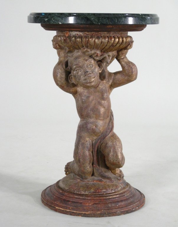 Carved and Painted Fruitwood Nubian Based Table (1 of 6)