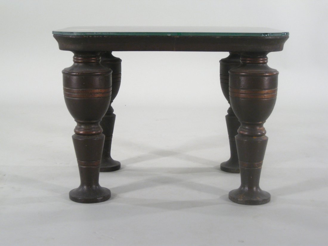 Asian Iron Base Low Table with Mirrored Top (1 of 6)
