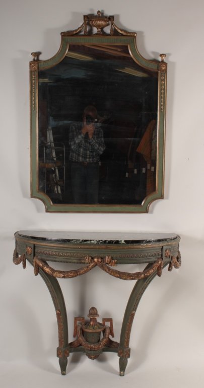 Adams Style Mirror and Console with Inset Marble T (1 of 4)